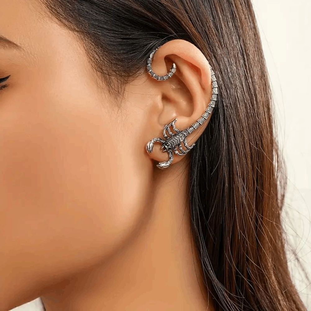 Scorpion Stainless Steel Ear Climber Ear Hugger Ear Jacket Stud Earrings